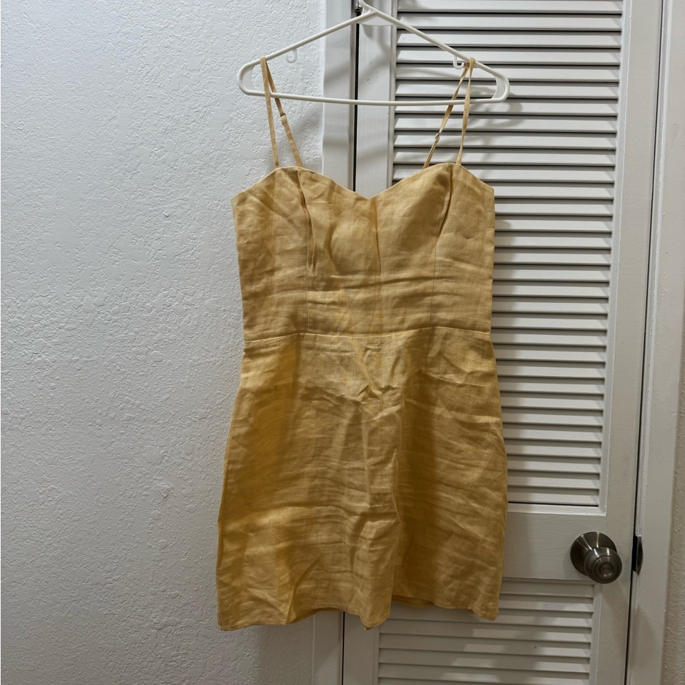 REFORMATION 
Roarke Linen Dress - Parmesan